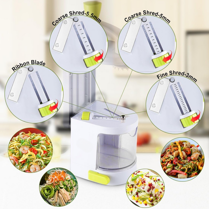 BowLift | 4-in-1 Heavy Vegetable Spiralizer with Strong Suction Cup