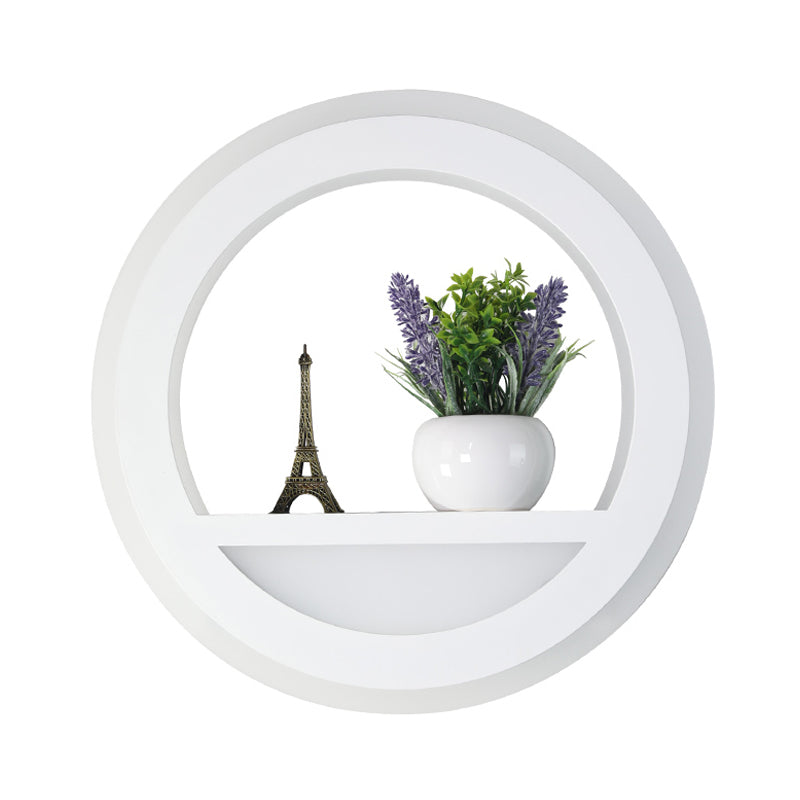 BowLift | 1 Light Circle Wall Lamp Industrial White Metal LED Plant Wall Light for Bedroom