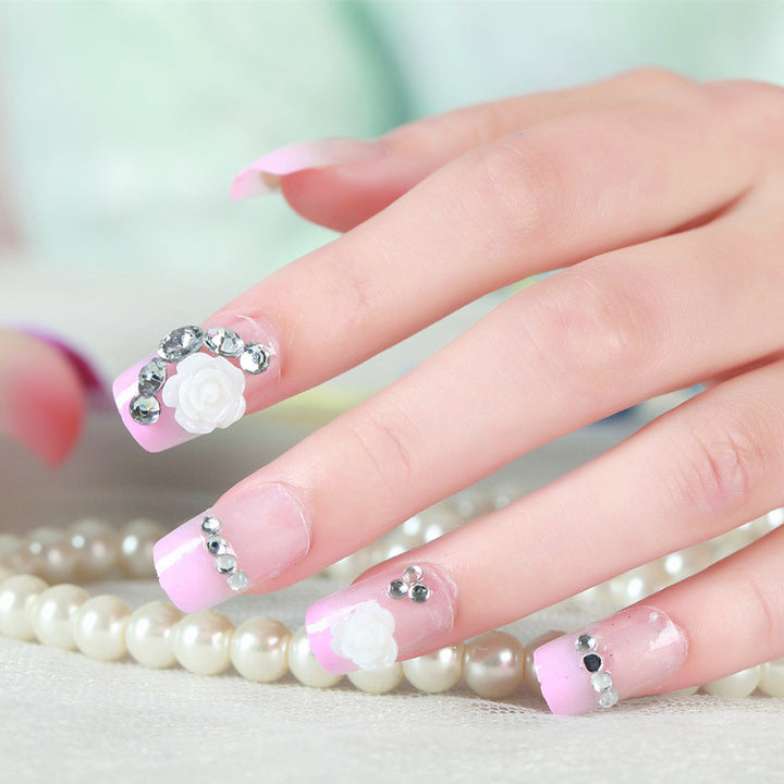 Decorative Floral Acrylic Press-On Nails