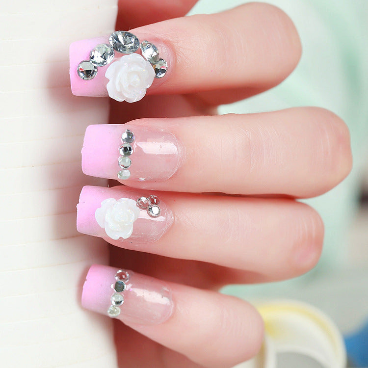 Decorative Floral Acrylic Press-On Nails