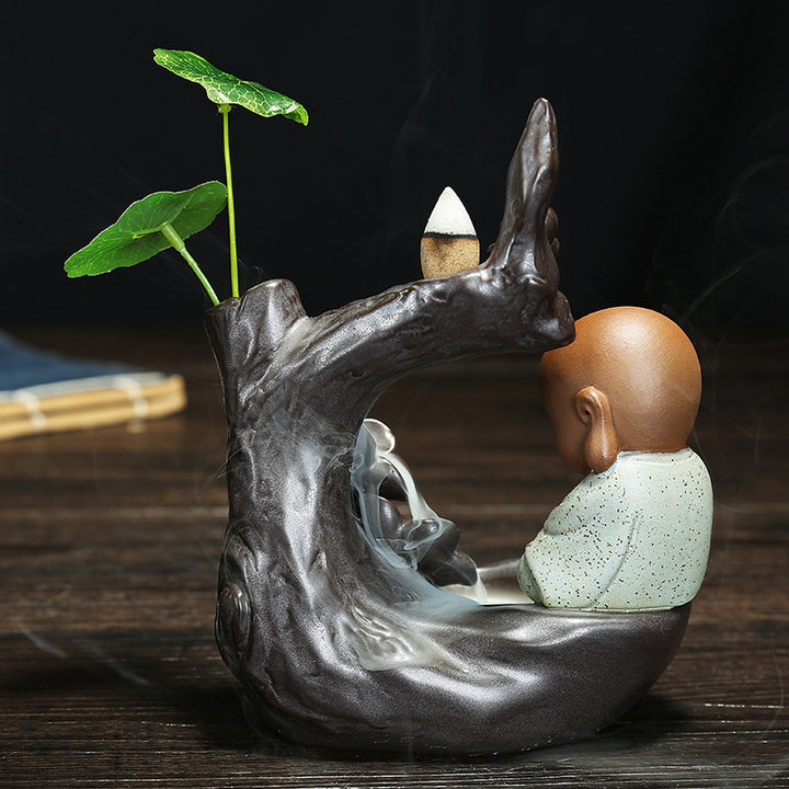 Ceramic Meditation Waterfall Incense Holder