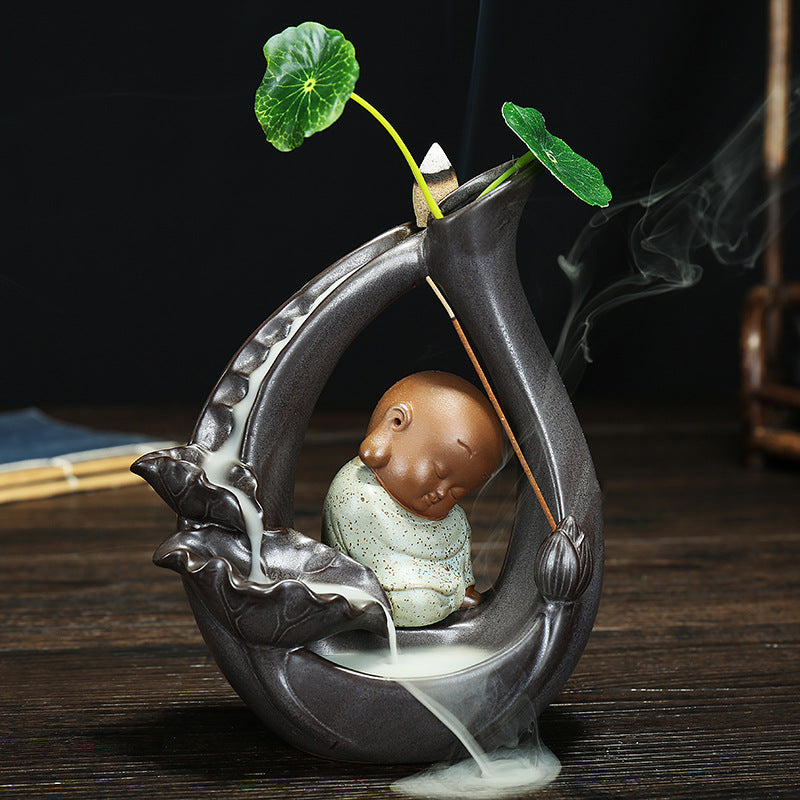 Ceramic Meditation Waterfall Incense Holder
