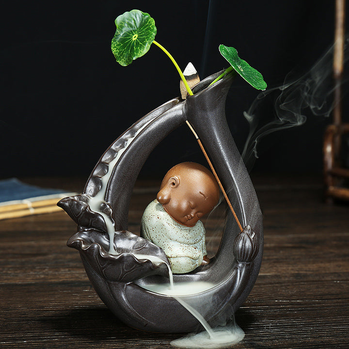 Ceramic Meditation Waterfall Incense Holder
