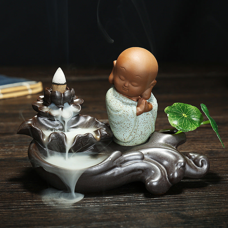 Ceramic Meditation Waterfall Incense Holder