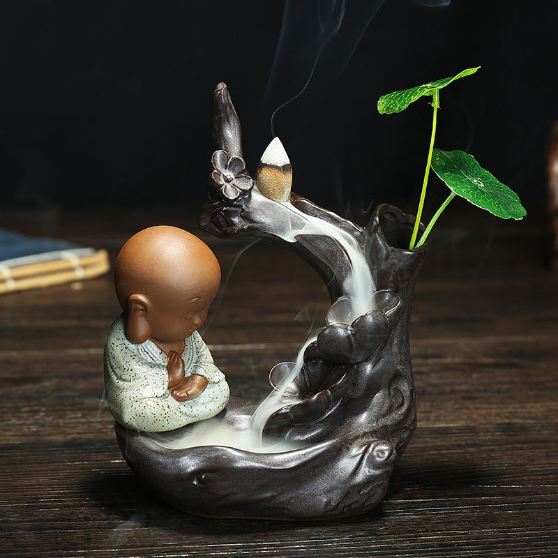 Ceramic Meditation Waterfall Incense Holder
