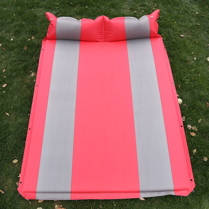 self-inflating double camping mattress with integrated headrest Bowlift