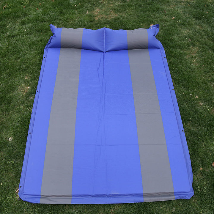 self-inflating double camping mattress with integrated headrest Bowlift