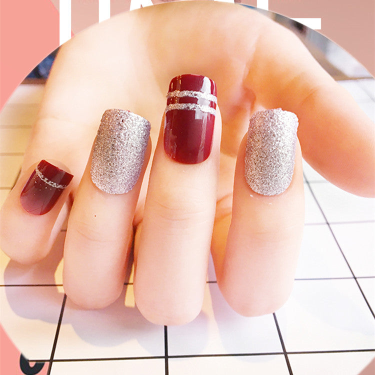 Glittering Textured Press-On Nail Art Set