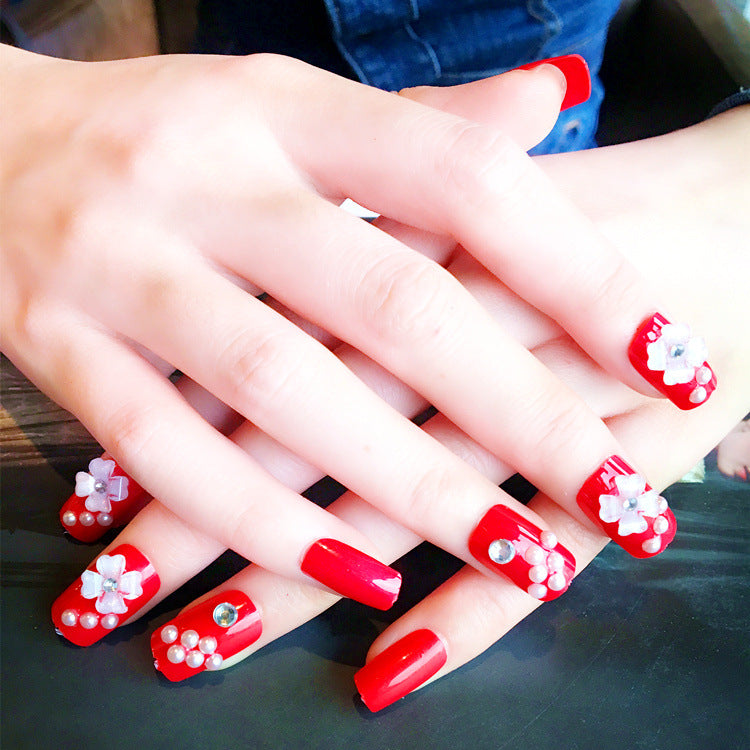 Floral Embellished Press-On Nail Set