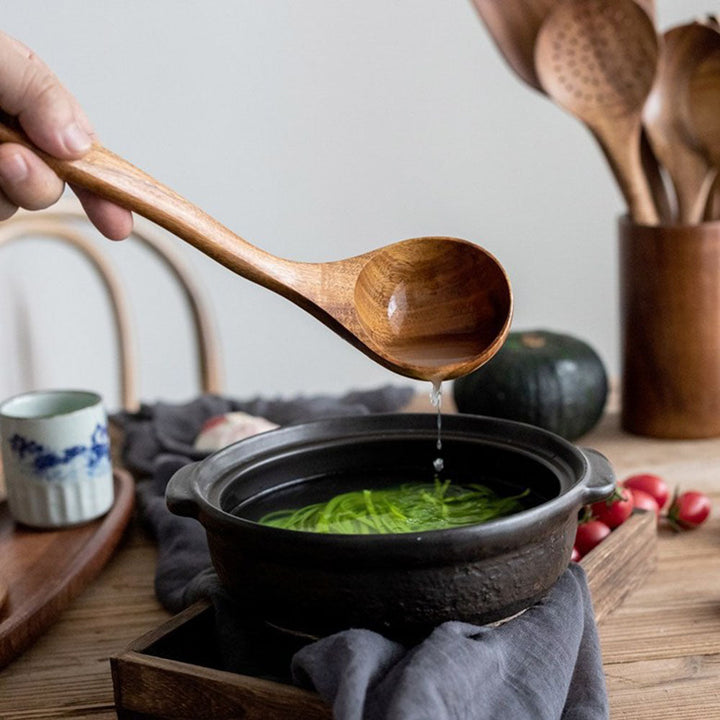 BowLift | Elegant Eco-Friendly Teak Utensil Collection for Every Chef - Non-Scratch & Easy to Clean