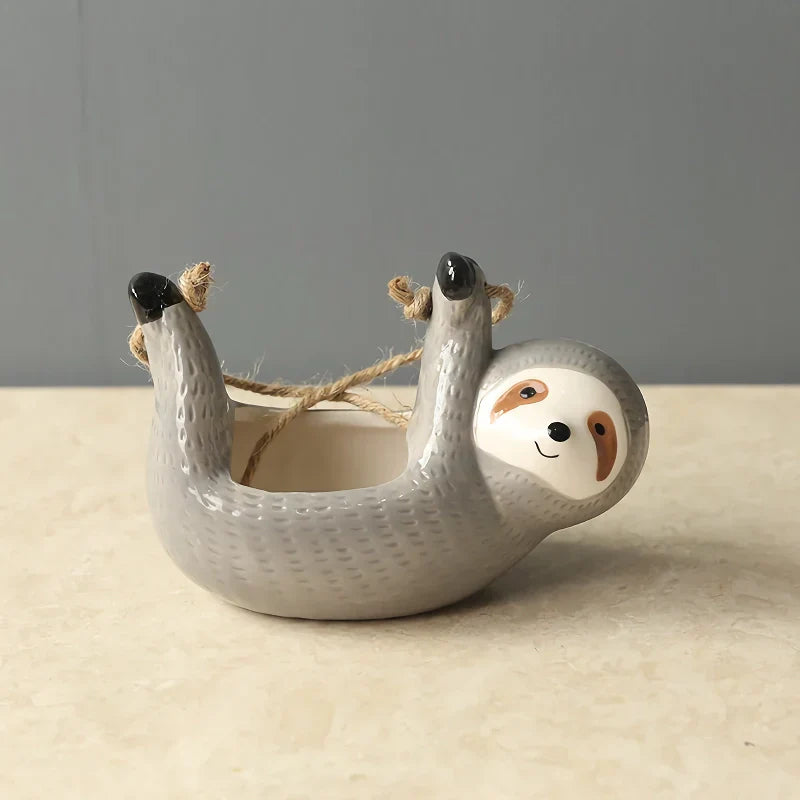 BowLift | Sloth Hanging Ceramic Wall Vase