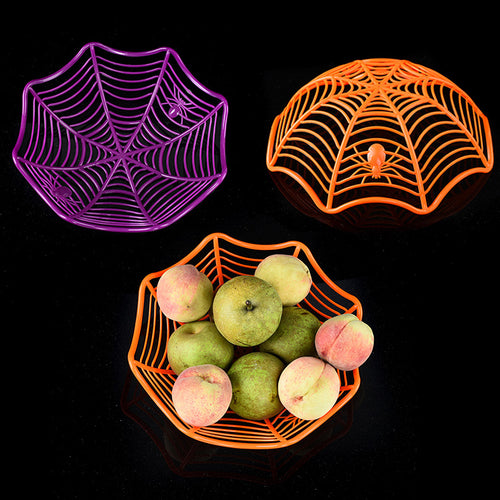 Plastic decor bowl in spider web shape for Halloween fruit and candy bowl