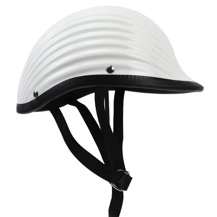Classic Ribbed Motorcycle Helmet Bowlift
