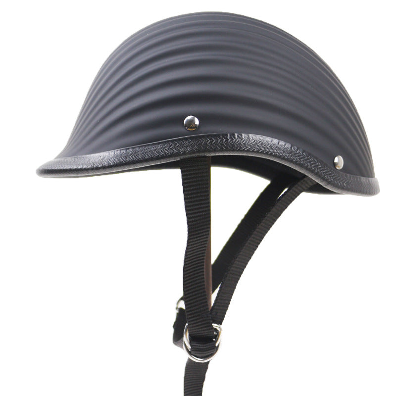 Classic Ribbed Motorcycle Helmet Bowlift