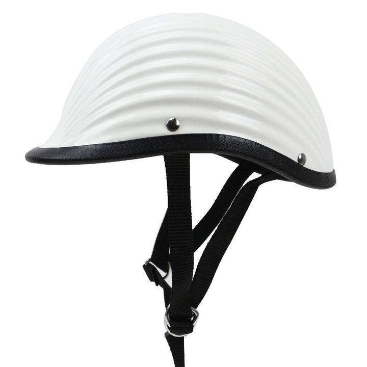 Classic Ribbed Motorcycle Helmet Bowlift