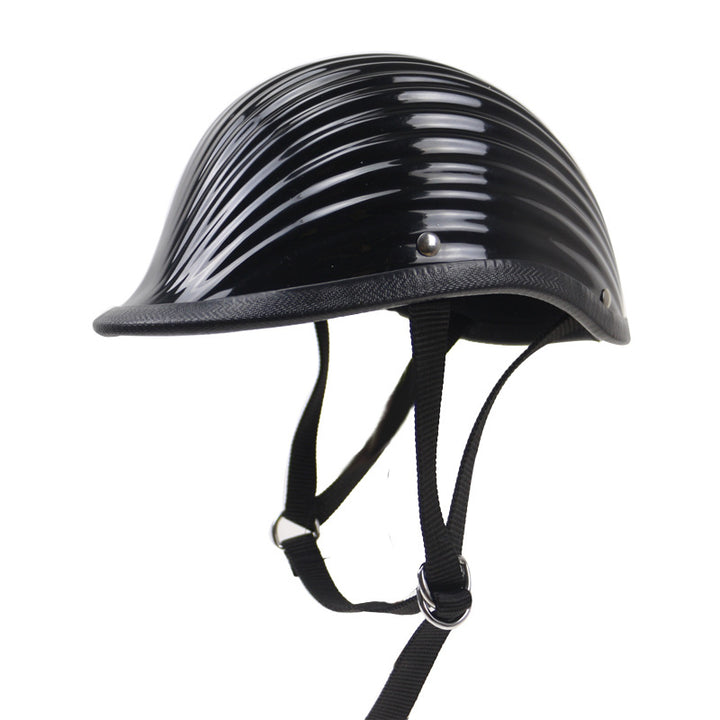 Classic Ribbed Motorcycle Helmet Bowlift