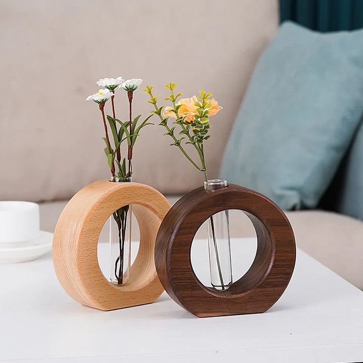 BowLift | Solid Wood Mini Glass Vase for Living Room Decoration
