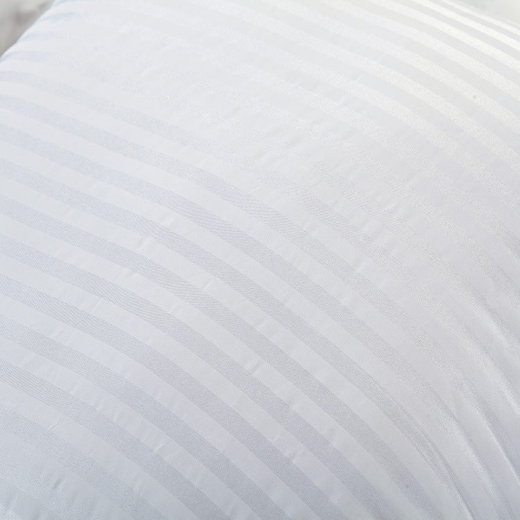 Plush Hypoallergenic Down-Alternative Pillow Insert with Stripe Sateen Cover