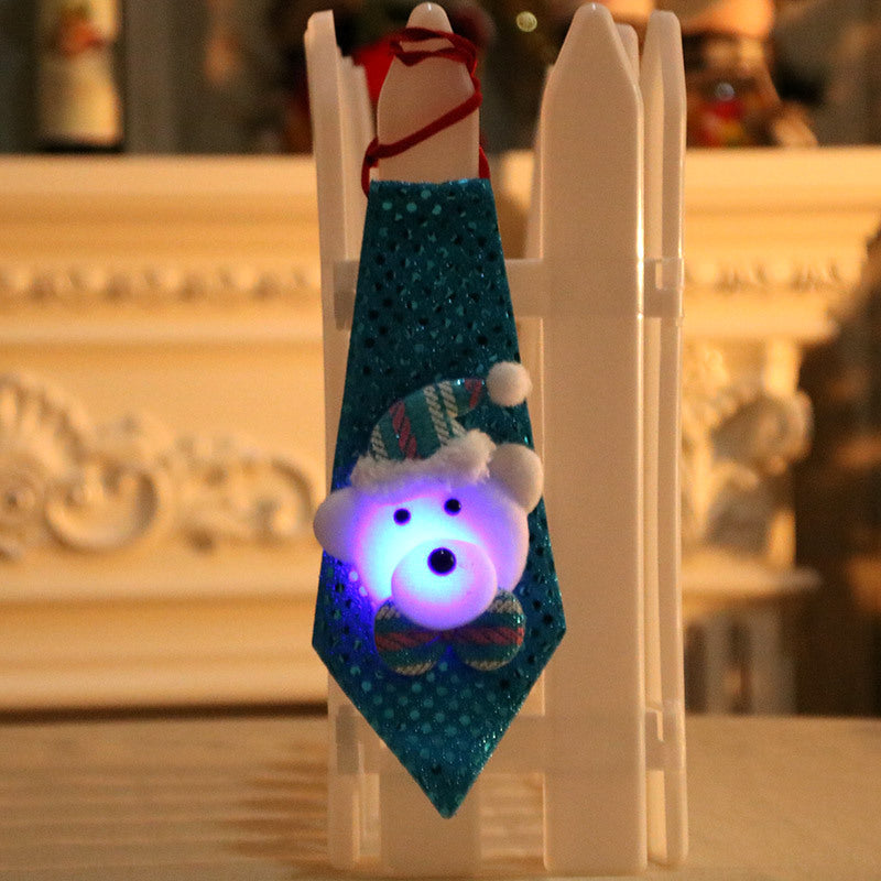 LED Illuminated Santa Tie Decoration Bowlift