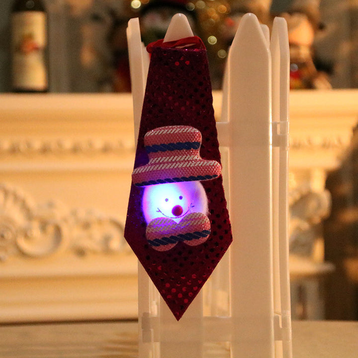 LED Illuminated Santa Tie Decoration Bowlift