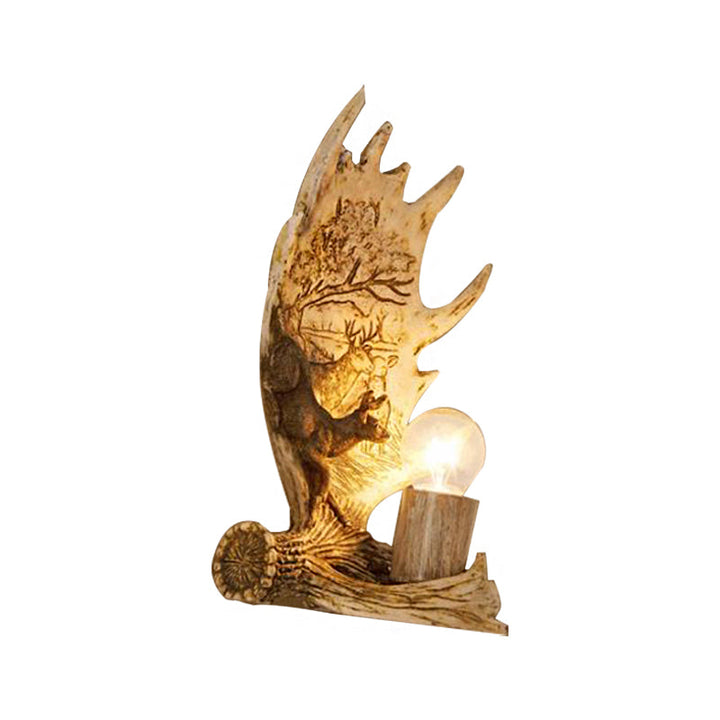 BowLift | 1 Light Marble Wall Light Modern Style Bronze Cylinder Dining Room Wall Light with Moose