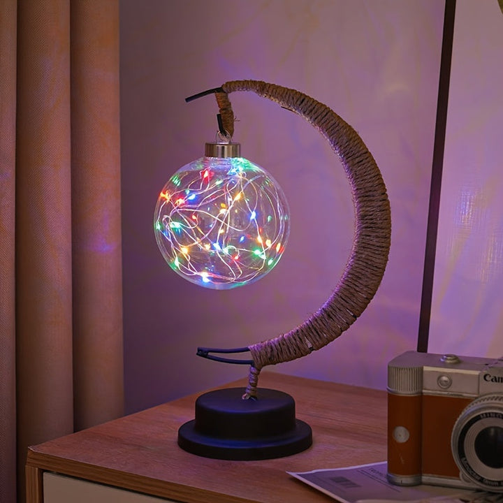 MoonGlow Lamp - Stylish Wrought Iron LED Table Lamp Bowlift