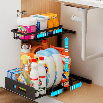 BowLift | 2 Tier Slide Out Under Sink Organizer