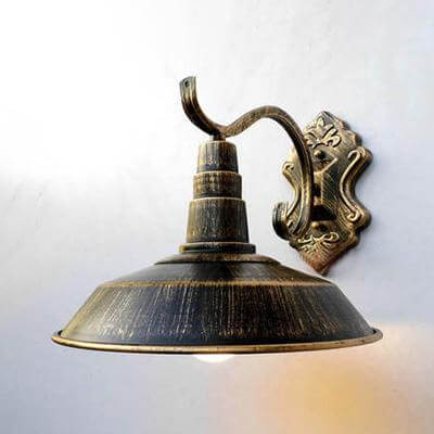 BowLift | 1 Bulb Barn Wall Light Country House Style Copper/Rust Wrought Iron Wall Lamp for Corridor