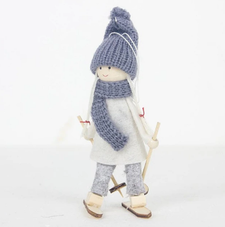 BowLift | Creative Christmas Decoration Wooden Ski Doll