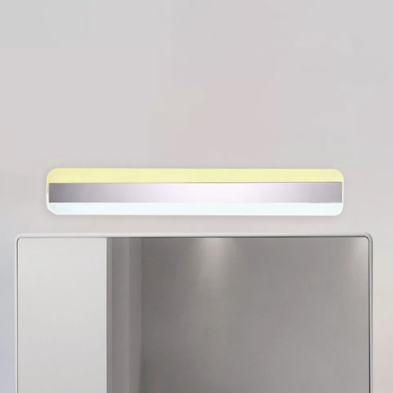 BowLift | 31.5"/39"/47" Width linear makeup mirror light modern acrylic LED bathroom light above the mirror with reflector
