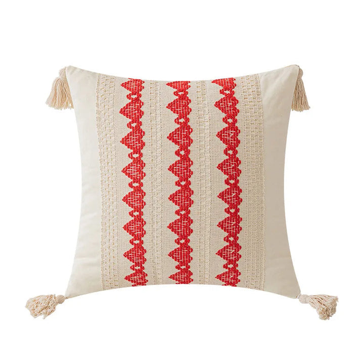 BowLift | Boho Geometric Cotton and Linen Tassel Cushion Cover