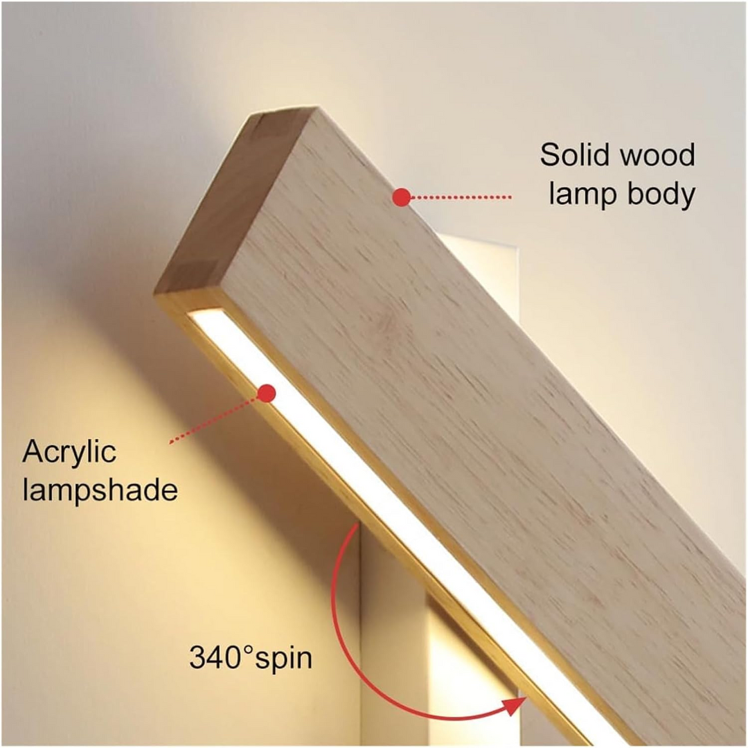 BowLift | Wall Light With Rotatable Wood LED Design