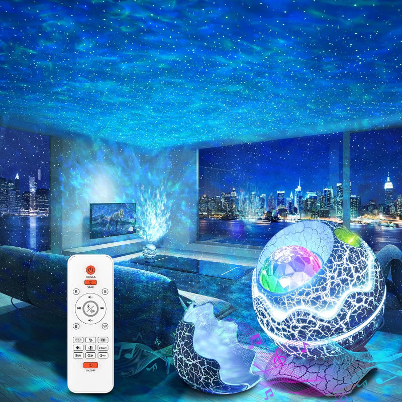 GalaxyGlow – Star projector with Bluetooth speaker and colorful light effects Bowlift