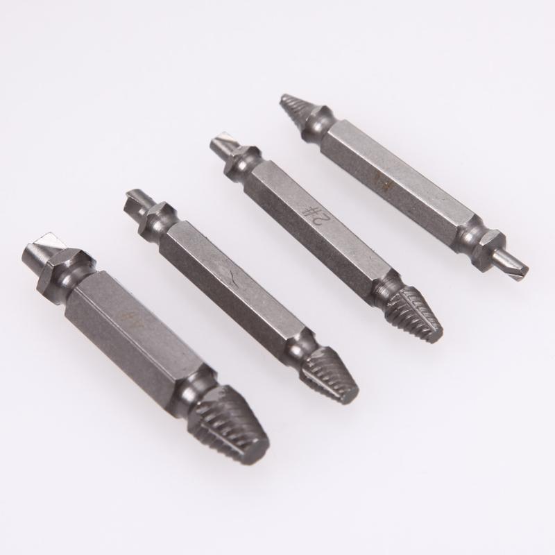 BowLift | Damaged Stripped Screw Extractor 4Pcs/set Double Side Drill Bits