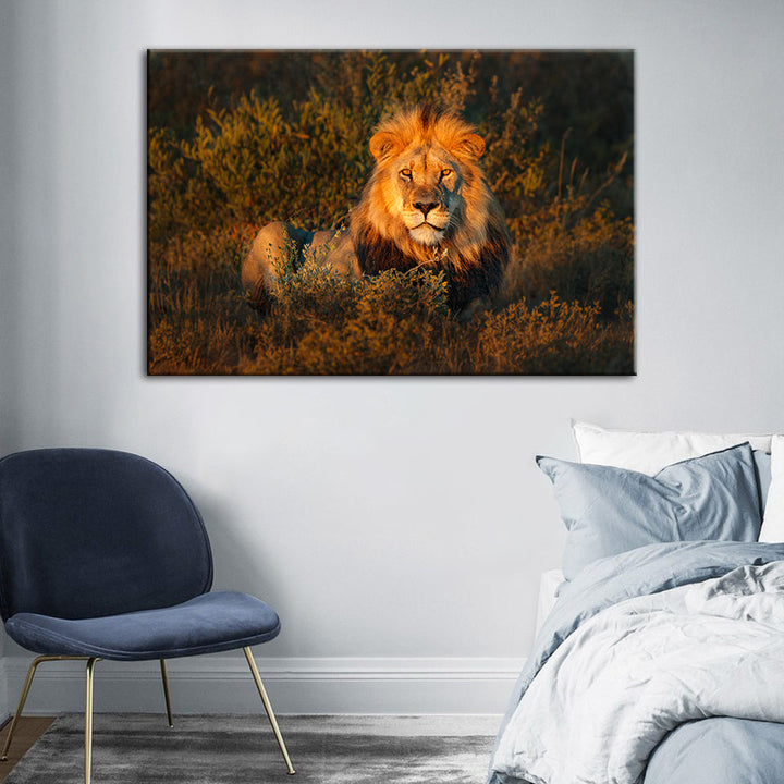 Divine Sunset Lion - Canvas Wall Art Painting | Bowlift