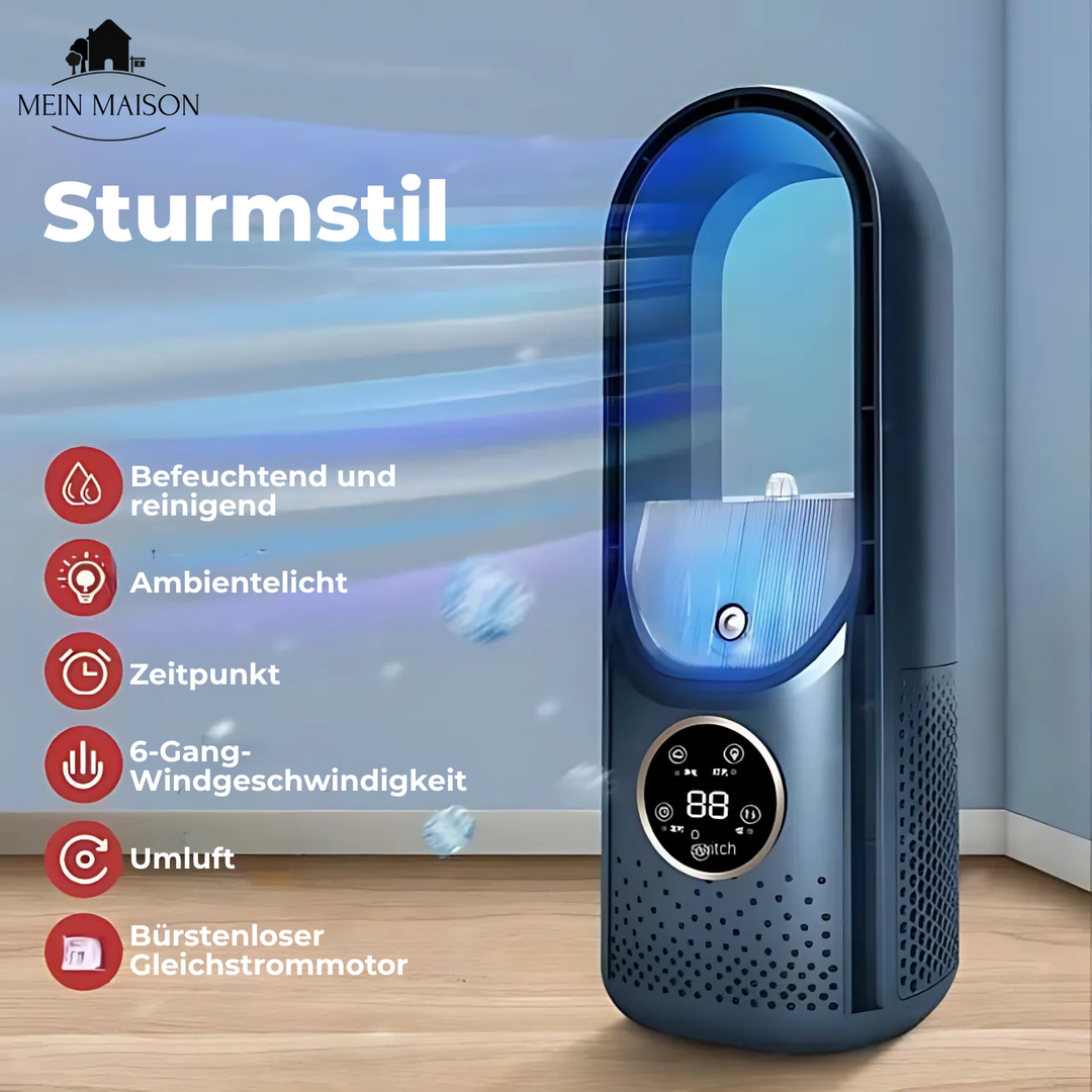 BowLift | BrisaFlow Table Air Cooler | 3-in-1 Cooling & Humidification | Bladeless Design | USB & Timer