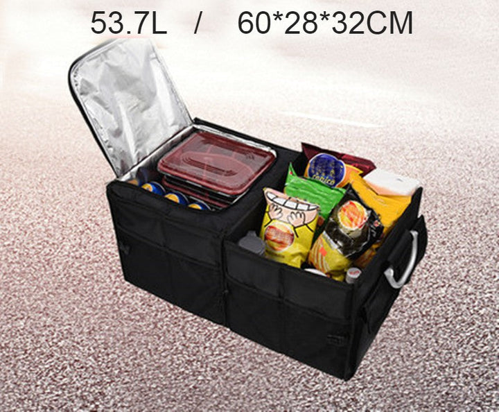BowLift | Multifunctional Foldable Car Trunk Storage Box, with 50L Large Capacity, Detachable Partition and Scratch-resistant and Easy-to-clean Design
