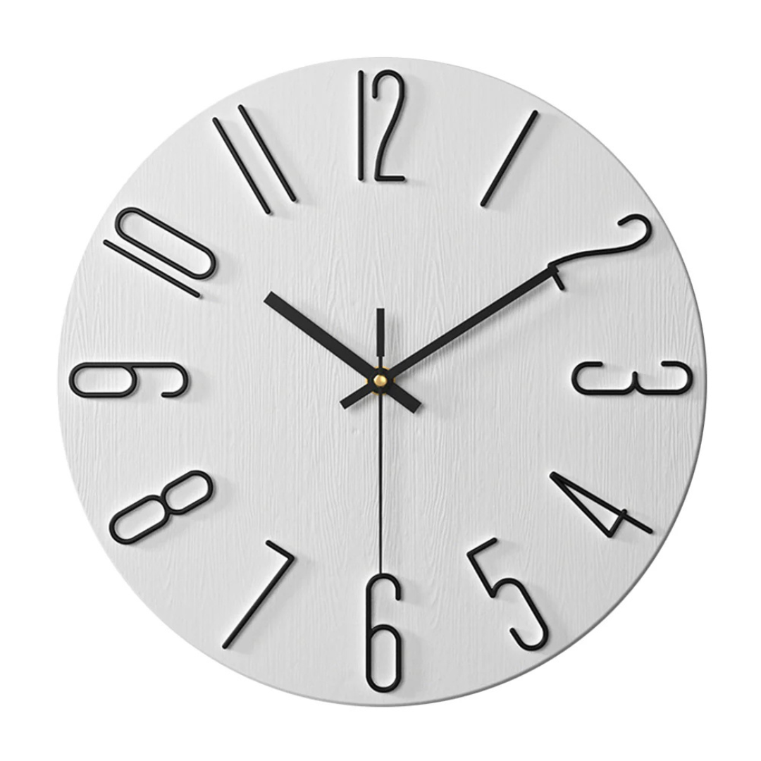 BowLift | Modern Black Wall Clock | 30 cm Silent Minimalist Design