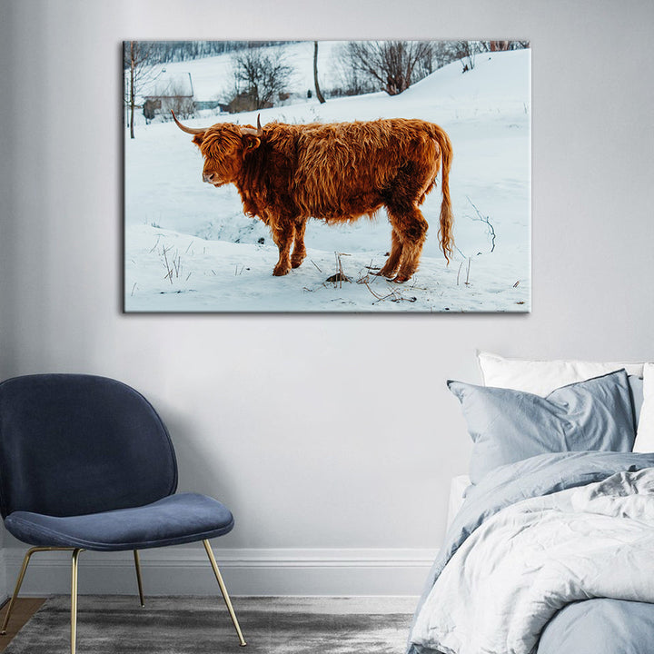 Curly Haired Cow - Canvas Wall Art Painting | Bowlift