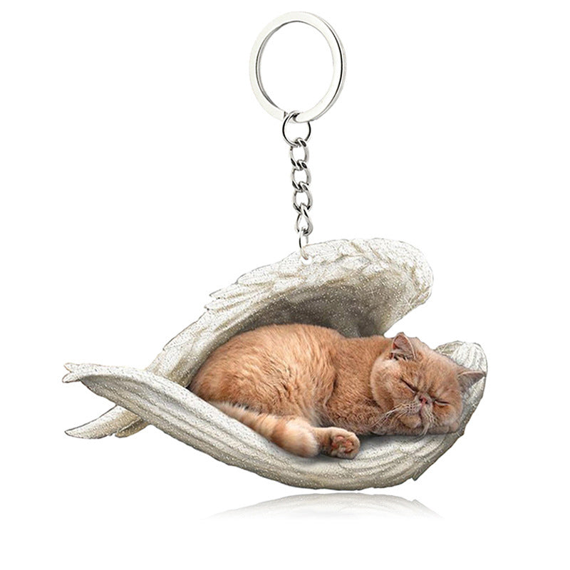 BowLift | Acrylic Cat Angel Keychain