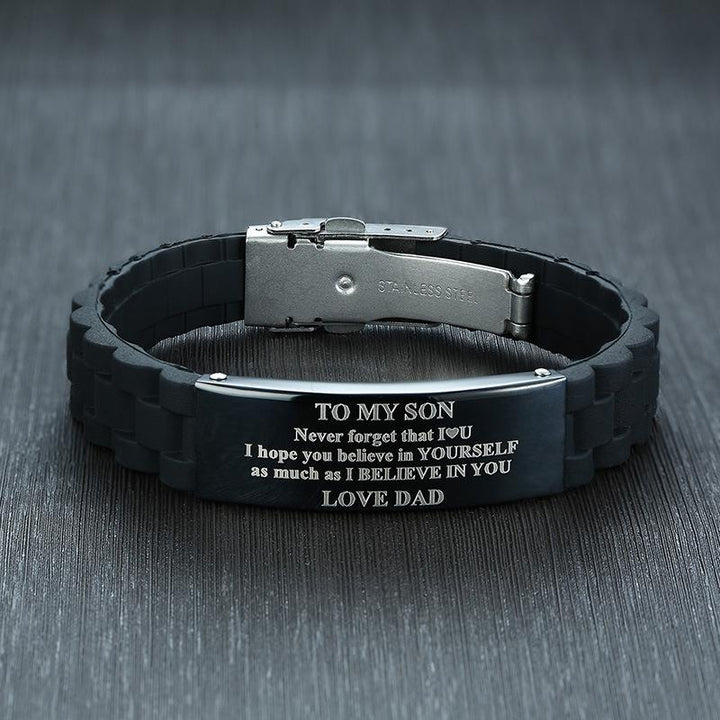BowLift | Silicone bracelet with stainless steel plate