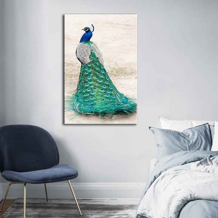 Skirted Elegant Peacock - Canvas Wall Art Painting | Bowlift