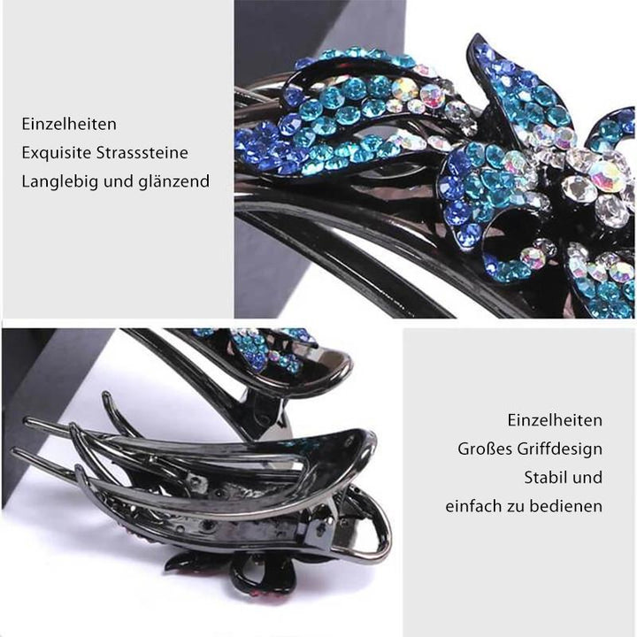 BowLift | Rhinestone Double Flower Hair Clip