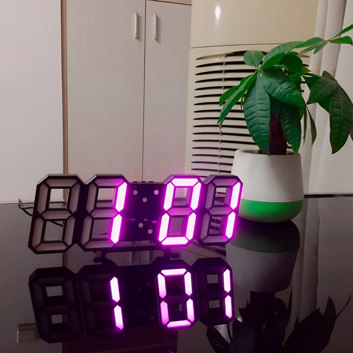 BowLift | Modern 3D LED Wall Clock – Digital Eye‑Catching Display