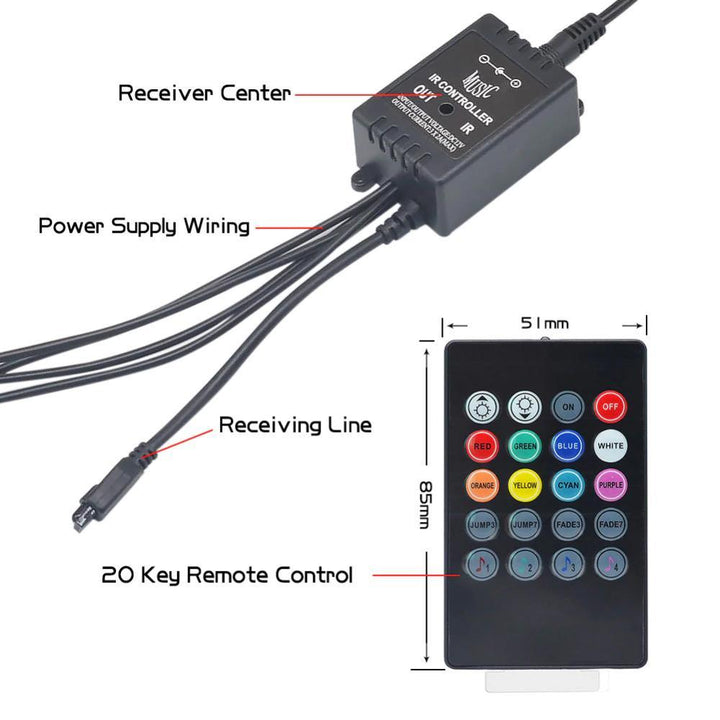 BowLift | Car RGB LED Strip Light Wireless Remote and Voice Control