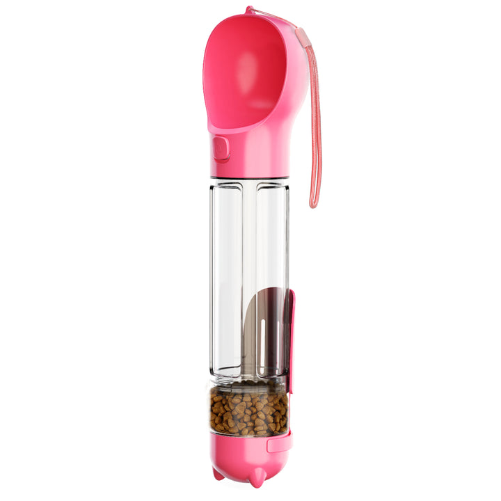 Portable 500ml Pet Water Bottle with Food Compartment & Bag