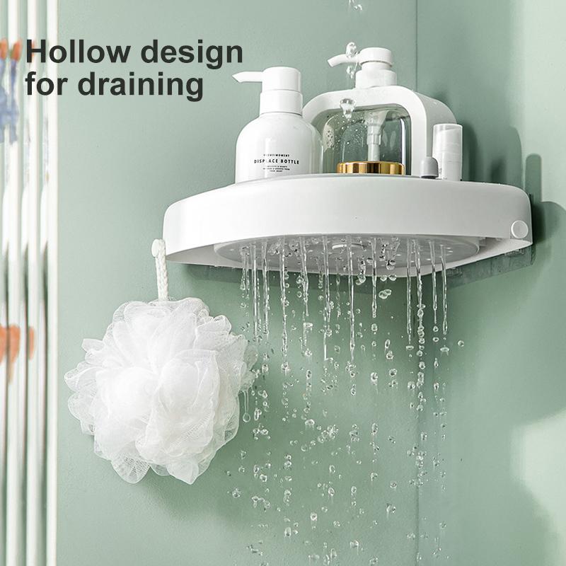Waterproof Rotating Bathroom Corner Shelf
