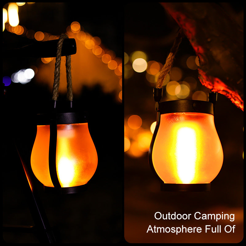 BowLift | Solar Outdoor Hemp Rope Flame Lamp