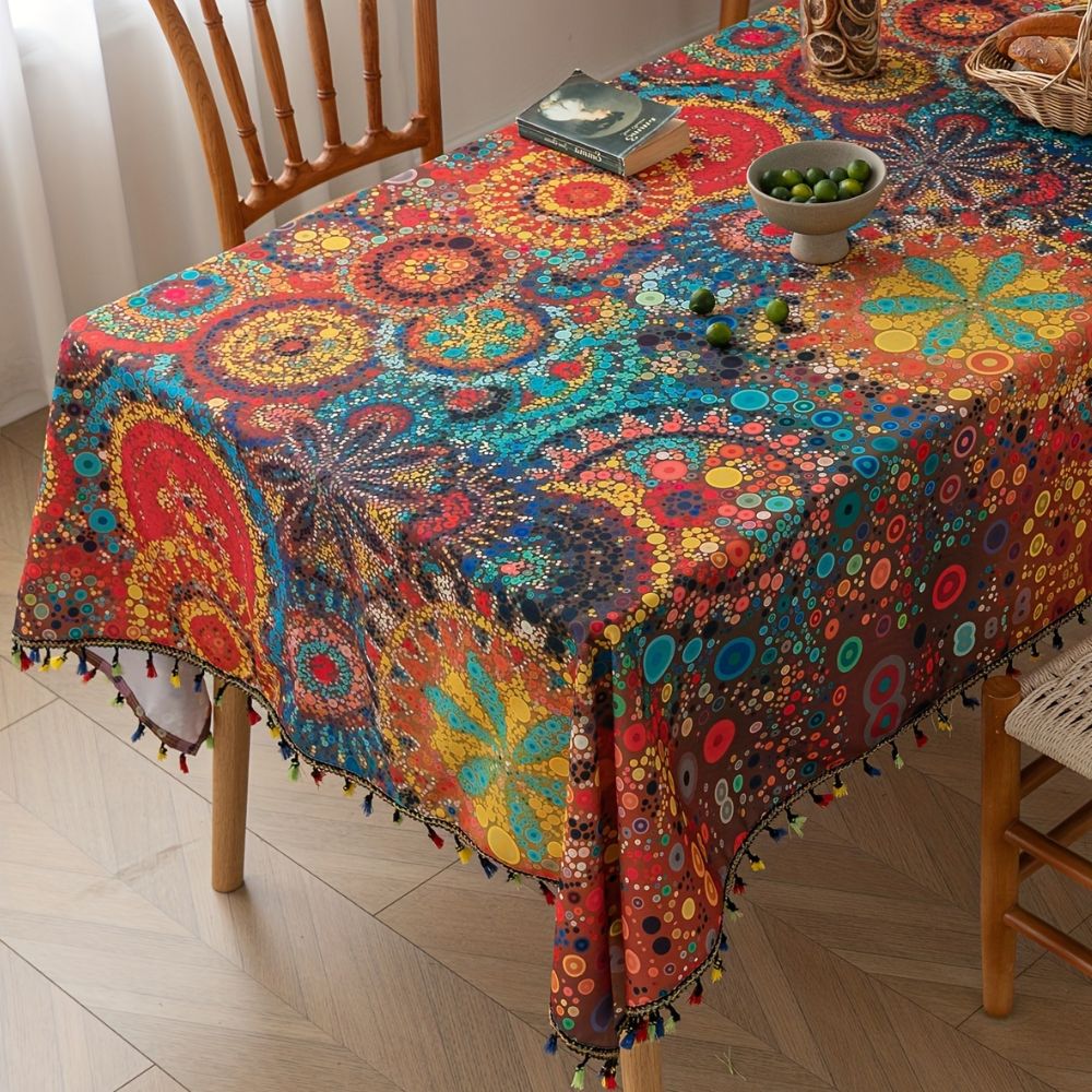 BowLift | Hypno Bloom Tassel Tablecloth