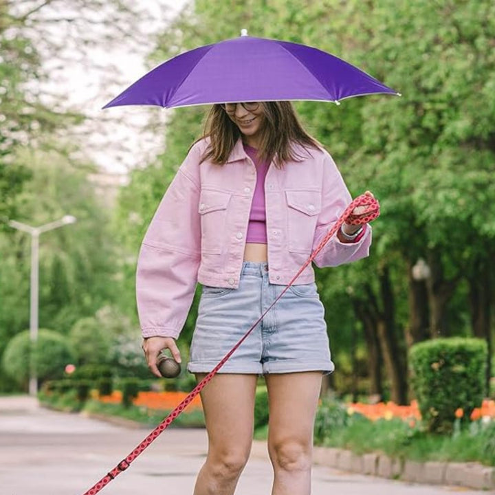 UV-Blocking Umbrella Hat with Wide Canopy and Foldable Design